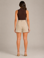 Pierina - Dames High-waist Bermuda Short Met Retro Pasvorm