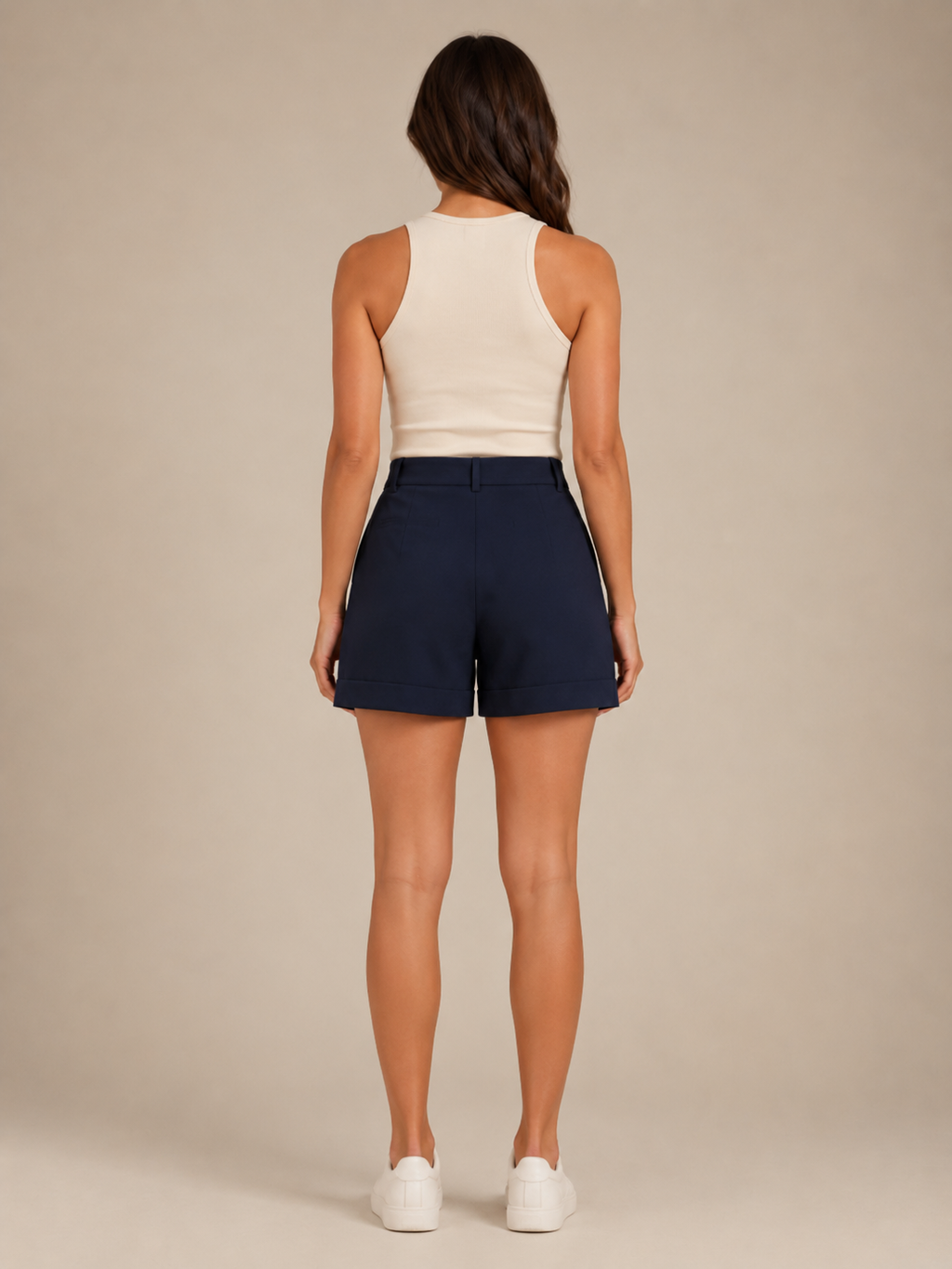 Pierina - Dames High-waist Bermuda Short Met Retro Pasvorm