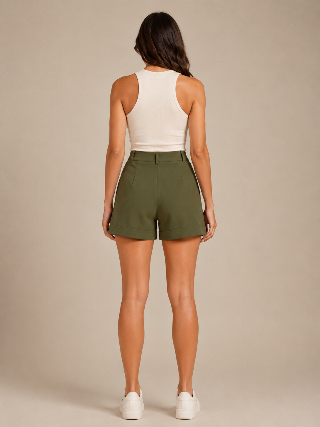 Pierina - Dames High-waist Bermuda Short Met Retro Pasvorm