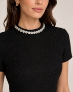 Nina - Mini-jurk met Pareldetails en Decoratieve Zakken