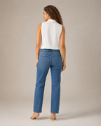 Nienke - Mouwloze Blouse met V-hals en Overslagdetail