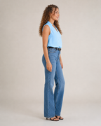 Nienke - Mouwloze Blouse met V-hals en Overslagdetail