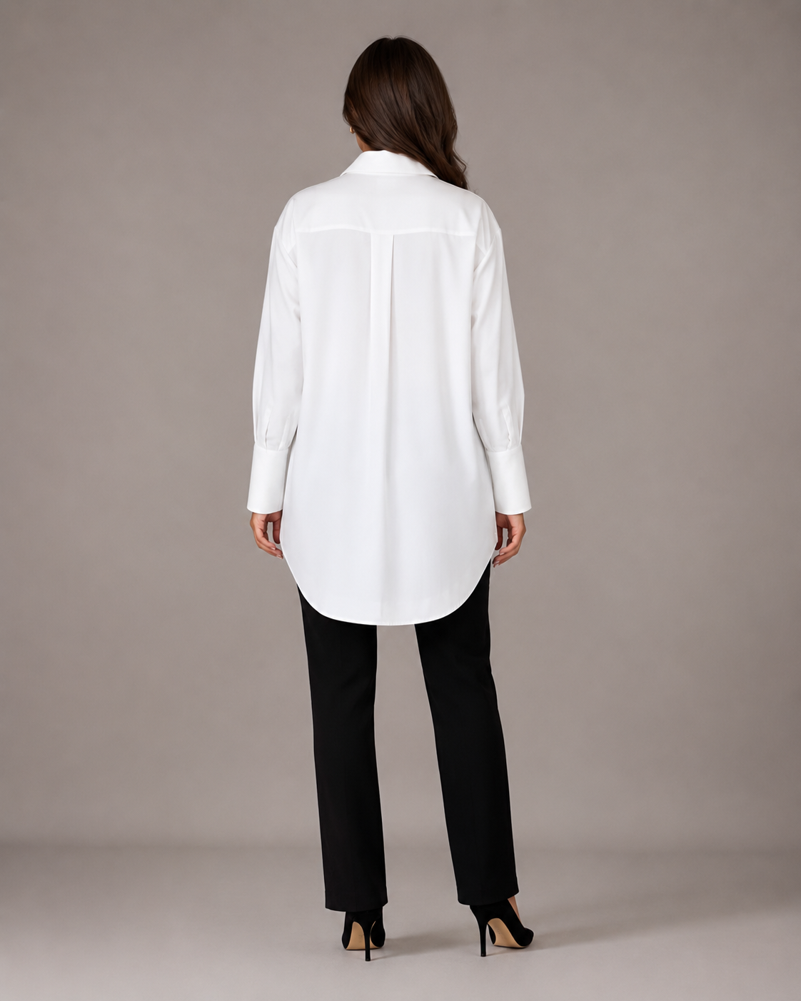 Nynke - Oversized Katoenen Blouse met Klassieke Kraag