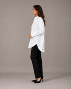 Nynke - Oversized Katoenen Blouse met Klassieke Kraag