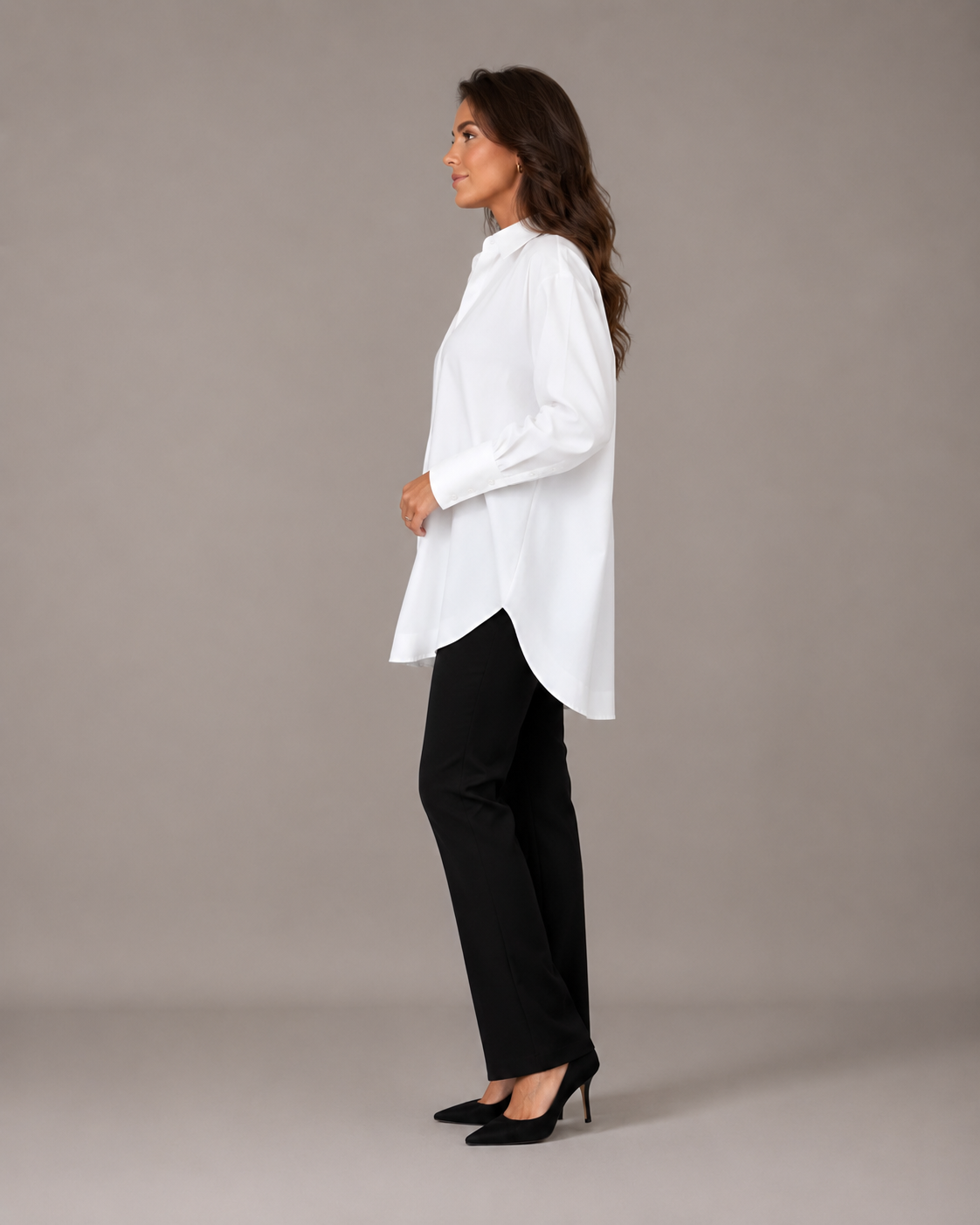 Nynke - Oversized Katoenen Blouse met Klassieke Kraag