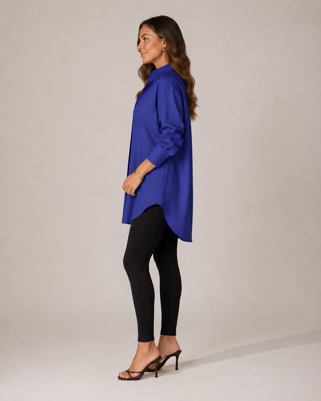 Nynke - Oversized Katoenen Blouse met Klassieke Kraag