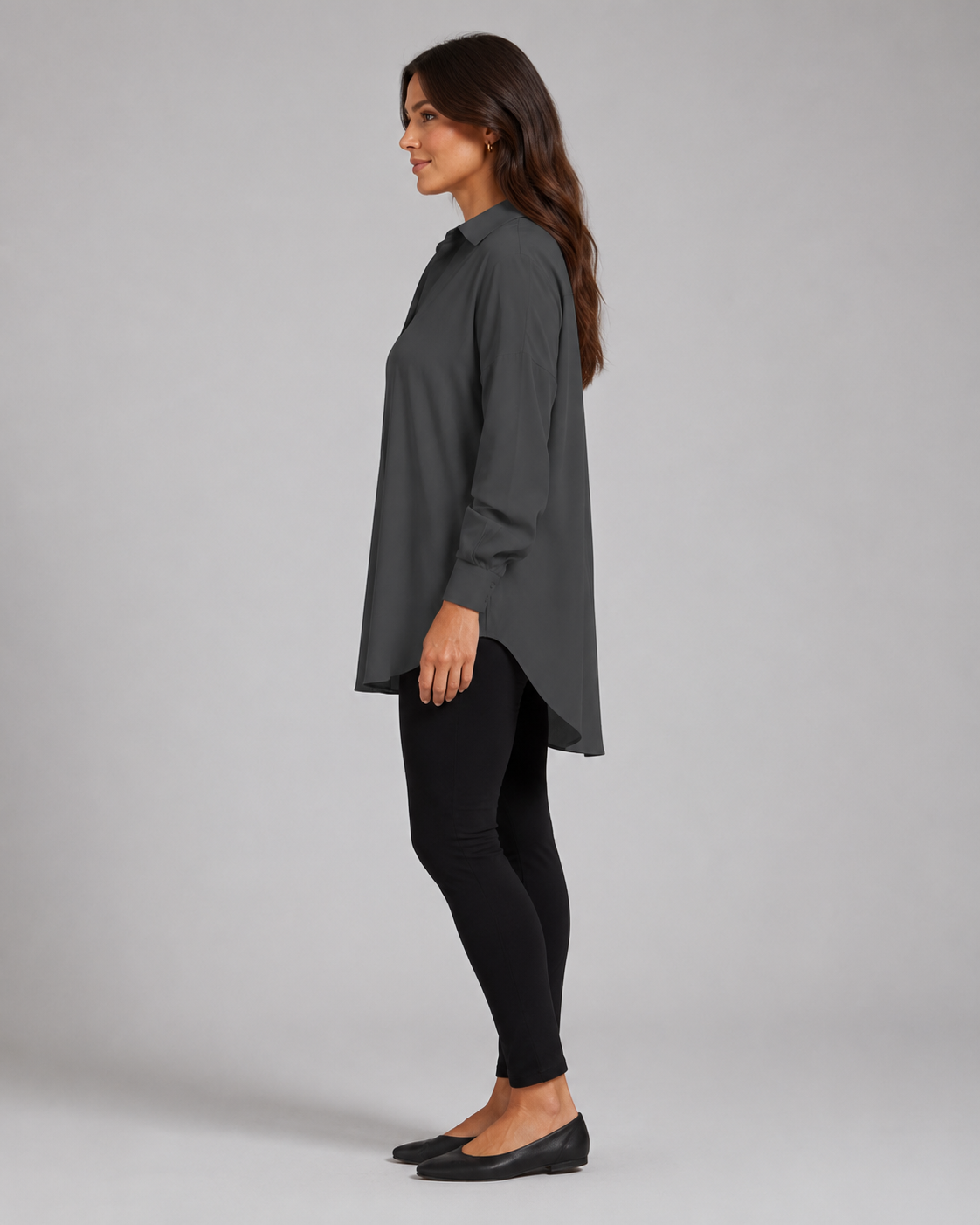 Nynke - Oversized Katoenen Blouse met Klassieke Kraag