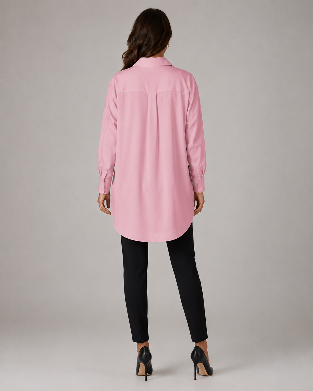 Nynke - Oversized Katoenen Blouse met Klassieke Kraag