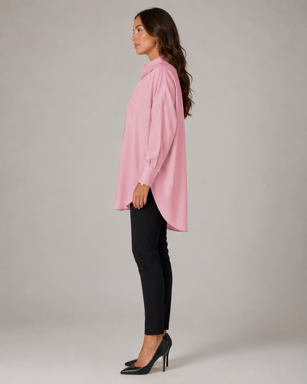 Nynke - Oversized Katoenen Blouse met Klassieke Kraag