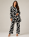 Naomi - Tweedelige Set met Vintage Print en Elastische Taille
