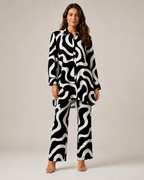 Naomi - Tweedelige Set met Vintage Print en Elastische Taille