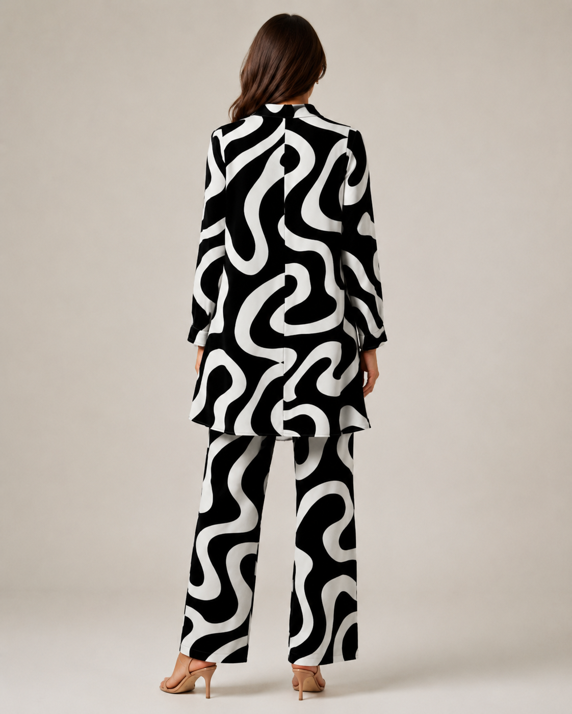Naomi - Tweedelige Set met Vintage Print en Elastische Taille