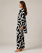 Naomi - Tweedelige Set met Vintage Print en Elastische Taille