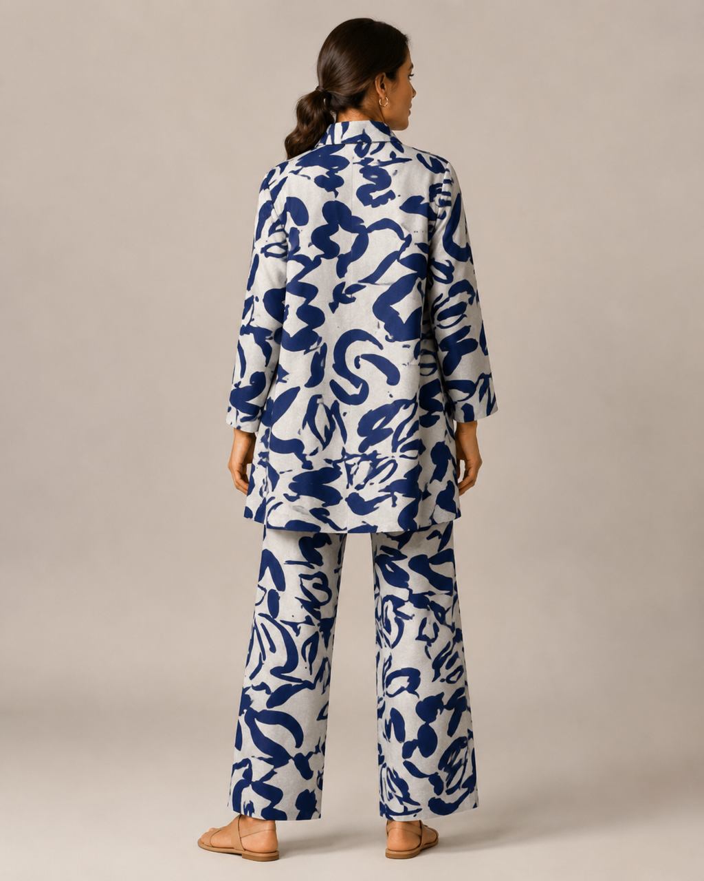 Naomi - Tweedelige Set met Vintage Print en Elastische Taille