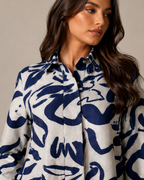 Naomi - Tweedelige Set met Vintage Print en Elastische Taille
