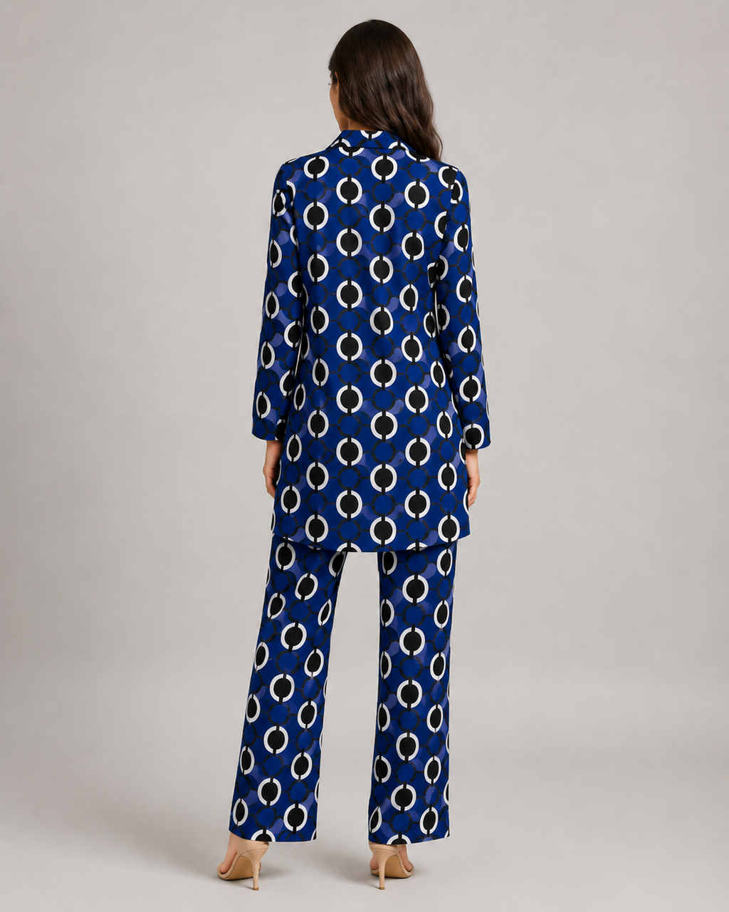 Naomi - Tweedelige Set met Vintage Print en Elastische Taille
