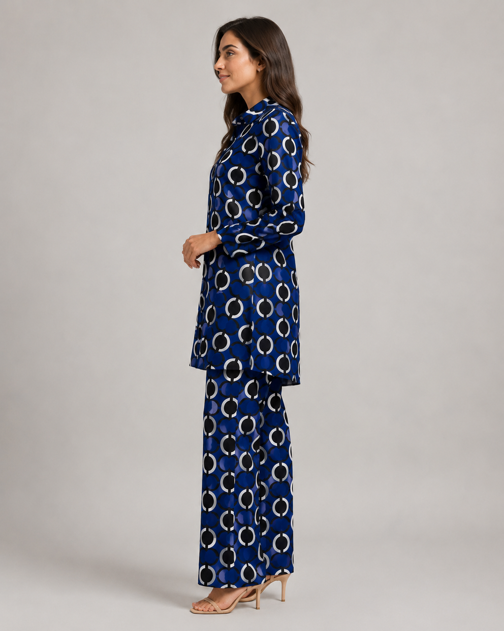 Naomi - Tweedelige Set met Vintage Print en Elastische Taille