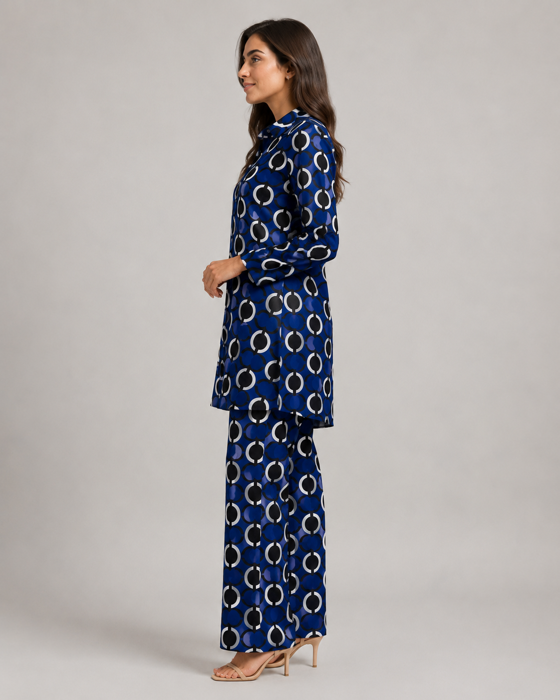 Naomi - Tweedelige Set met Vintage Print en Elastische Taille