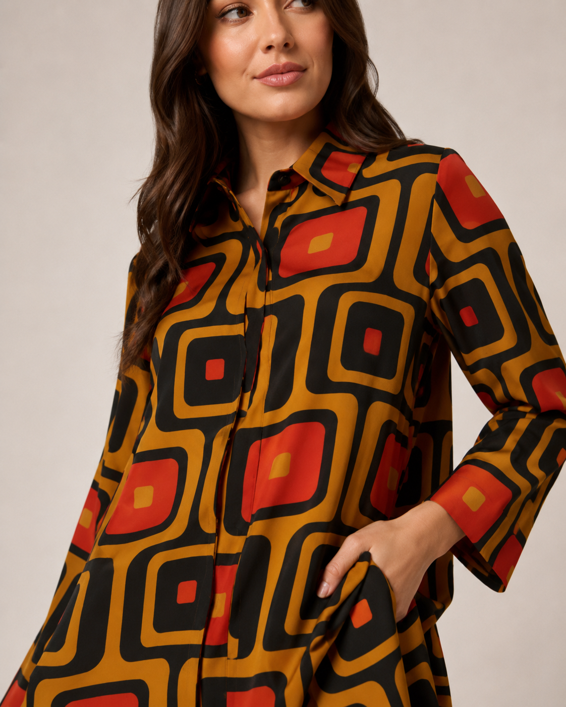 Naomi - Tweedelige Set met Vintage Print en Elastische Taille