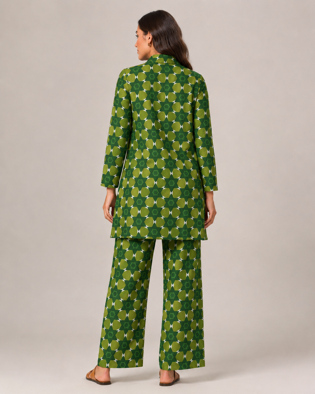 Naomi - Tweedelige Set met Vintage Print en Elastische Taille