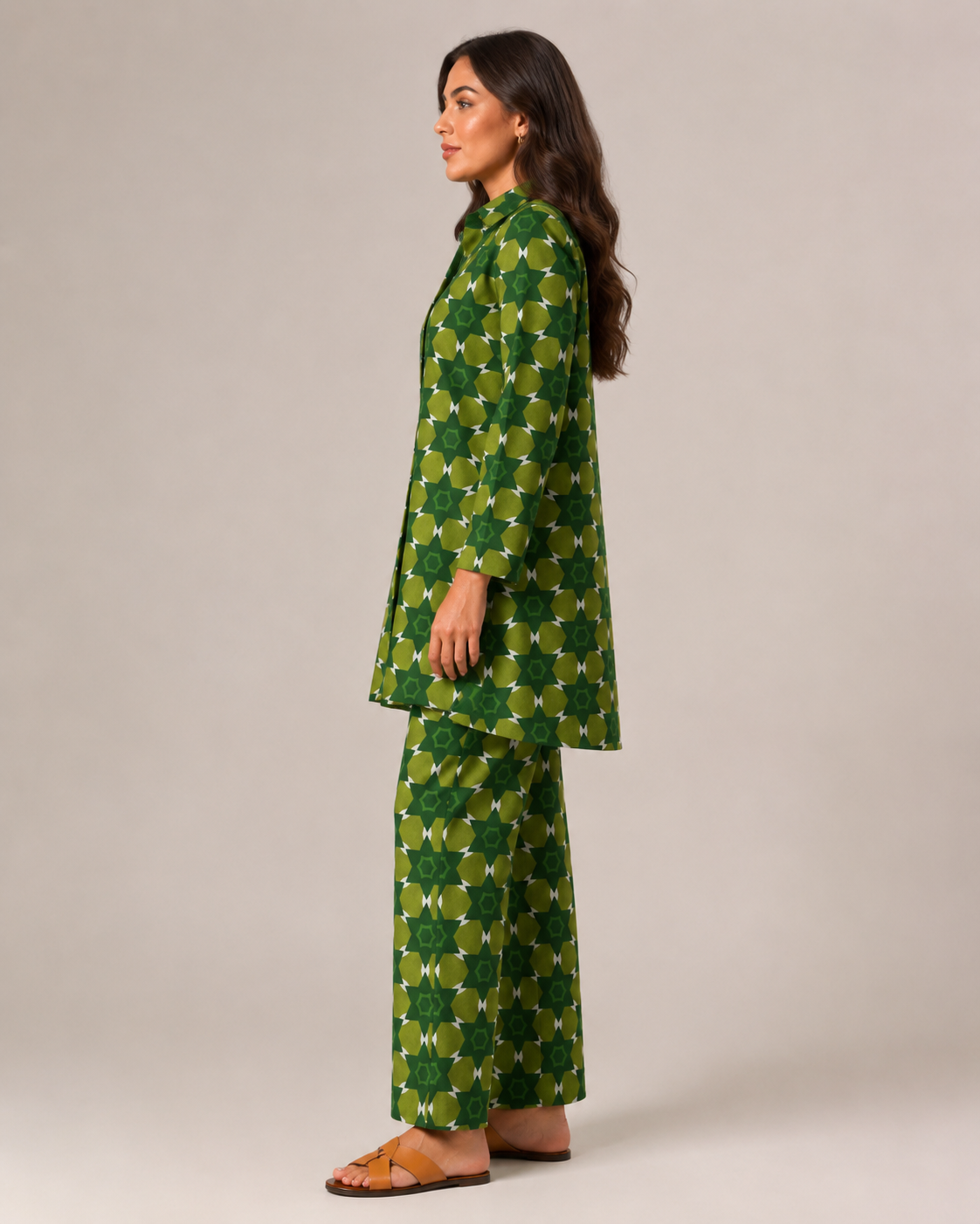 Naomi - Tweedelige Set met Vintage Print en Elastische Taille