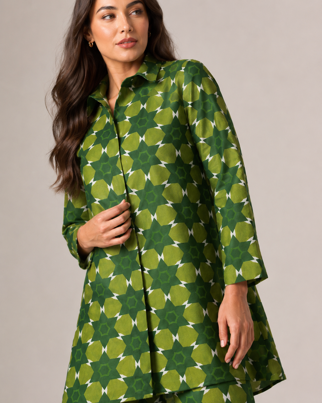 Naomi - Tweedelige Set met Vintage Print en Elastische Taille