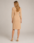 Nadia - Midi-jurk met Ceintuur en Lange Mouwen