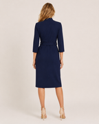 Nadia - Midi-jurk met Ceintuur en Lange Mouwen