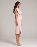 Nayla - One-shoulder Midi-jurk met Pailletten en Ceintuur