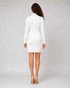 Nomi - Midi-jurk met Hoge Hals en Lange Mouwen