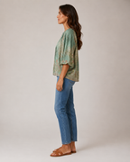 Nova - Blouse met Bloemenprint en Knoopdetail