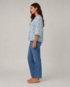 Nova - Blouse met Bloemenprint en Knoopdetail