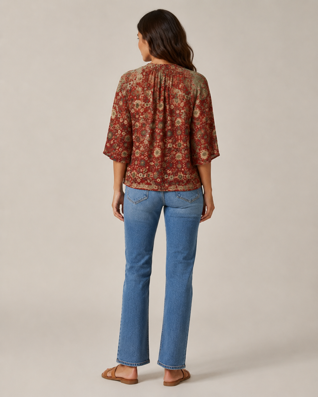 Nova - Blouse met Bloemenprint en Knoopdetail