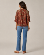 Nova - Blouse met Bloemenprint en Knoopdetail