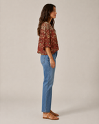 Nova - Blouse met Bloemenprint en Knoopdetail