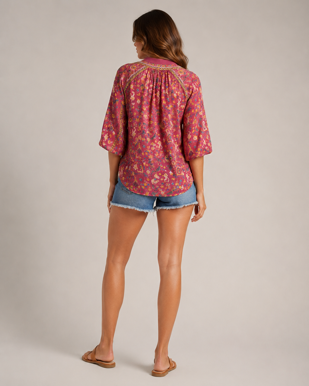 Nova - Blouse met Bloemenprint en Knoopdetail