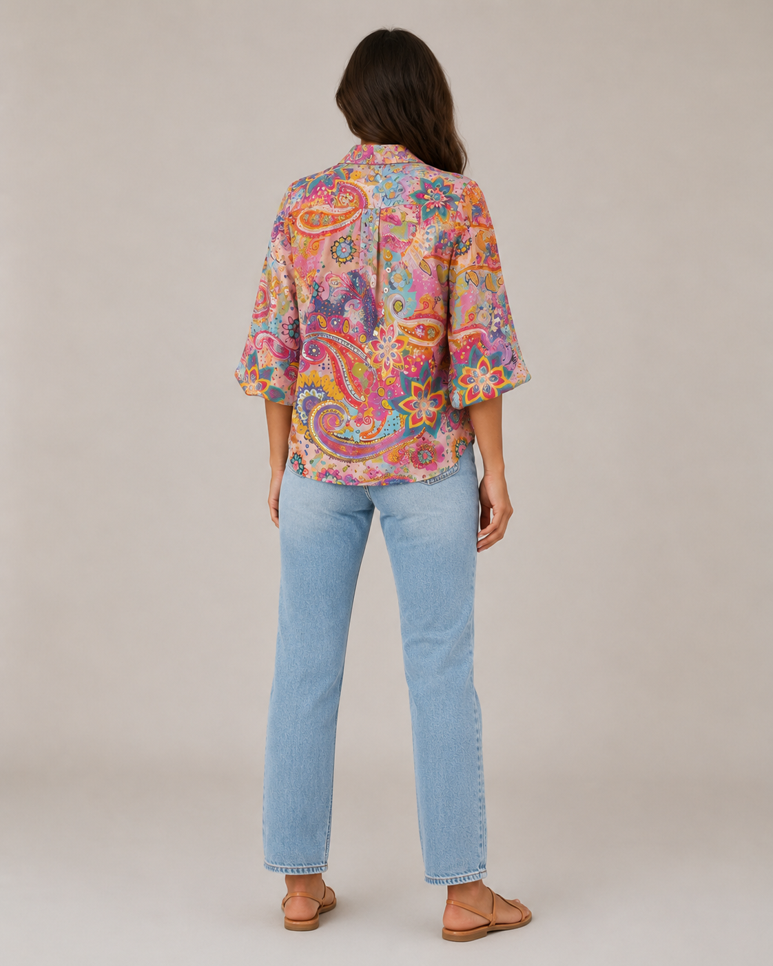 Nova - Blouse met Bloemenprint en Knoopdetail
