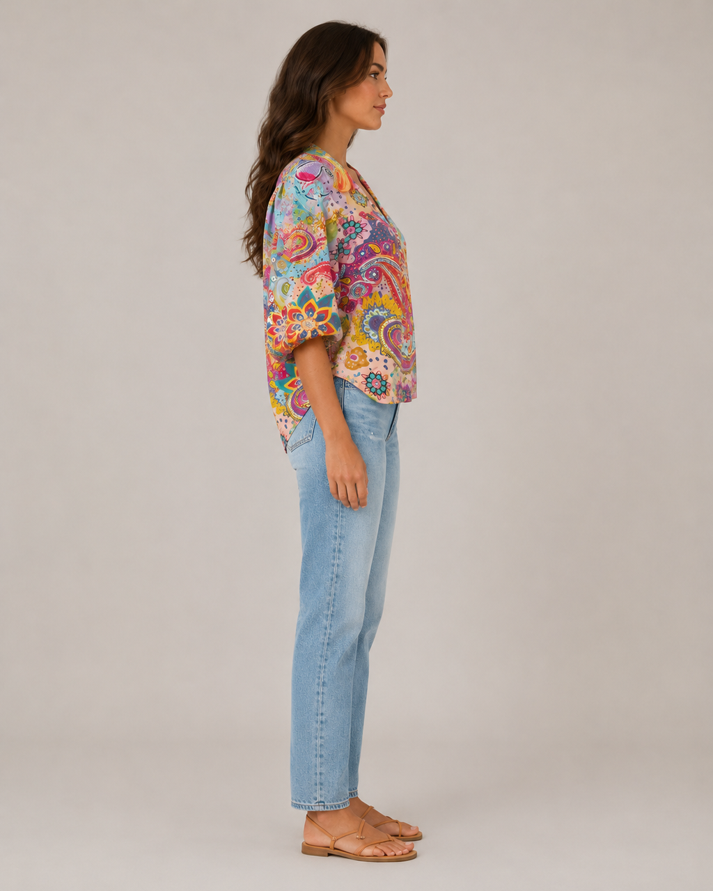 Nova - Blouse met Bloemenprint en Knoopdetail