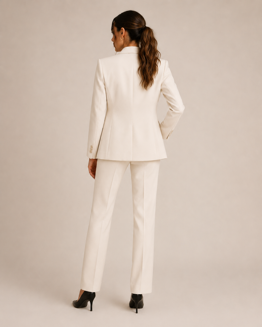 Nathalie - Tweedelig Damespak met Getailleerde Blazer en Rechte Broek