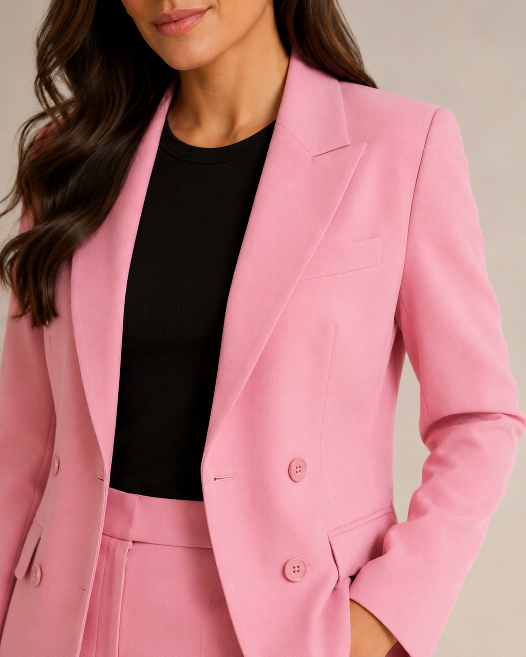 Nathalie - Tweedelig Damespak met Getailleerde Blazer en Rechte Broek