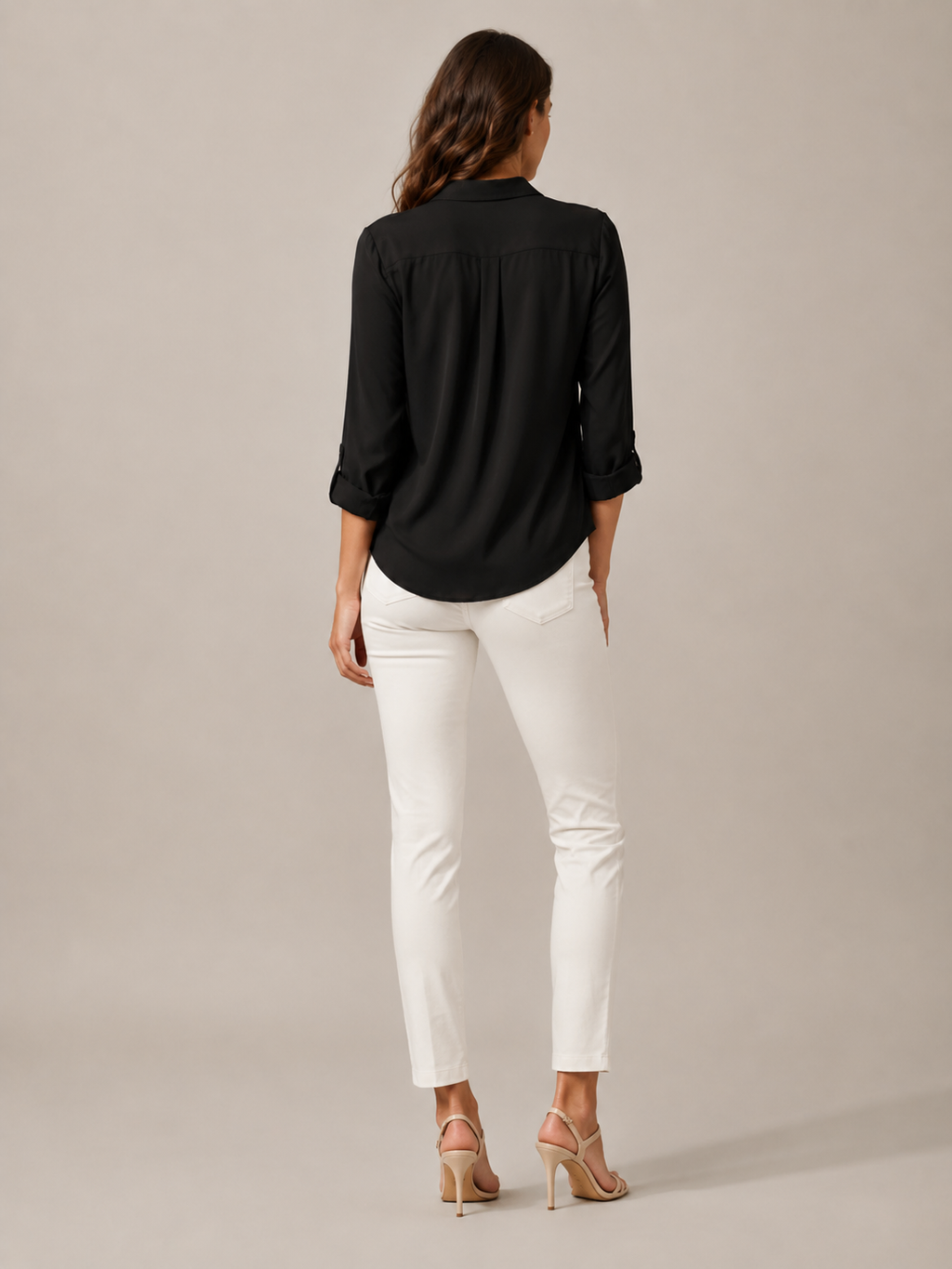 Natasja - Blouse met V-hals en Lange Mouwen