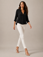 Natasja - Blouse met V-hals en Lange Mouwen