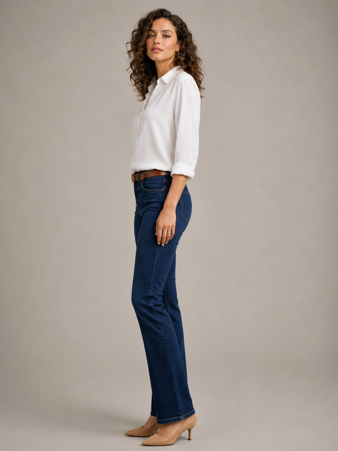 Natasja - Blouse met V-hals en Lange Mouwen