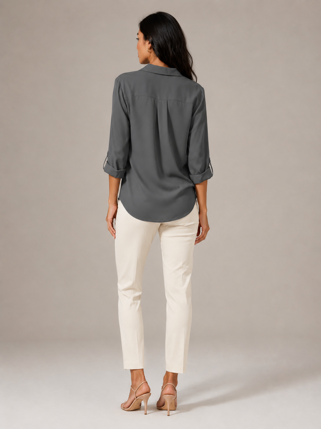 Natasja - Blouse met V-hals en Lange Mouwen
