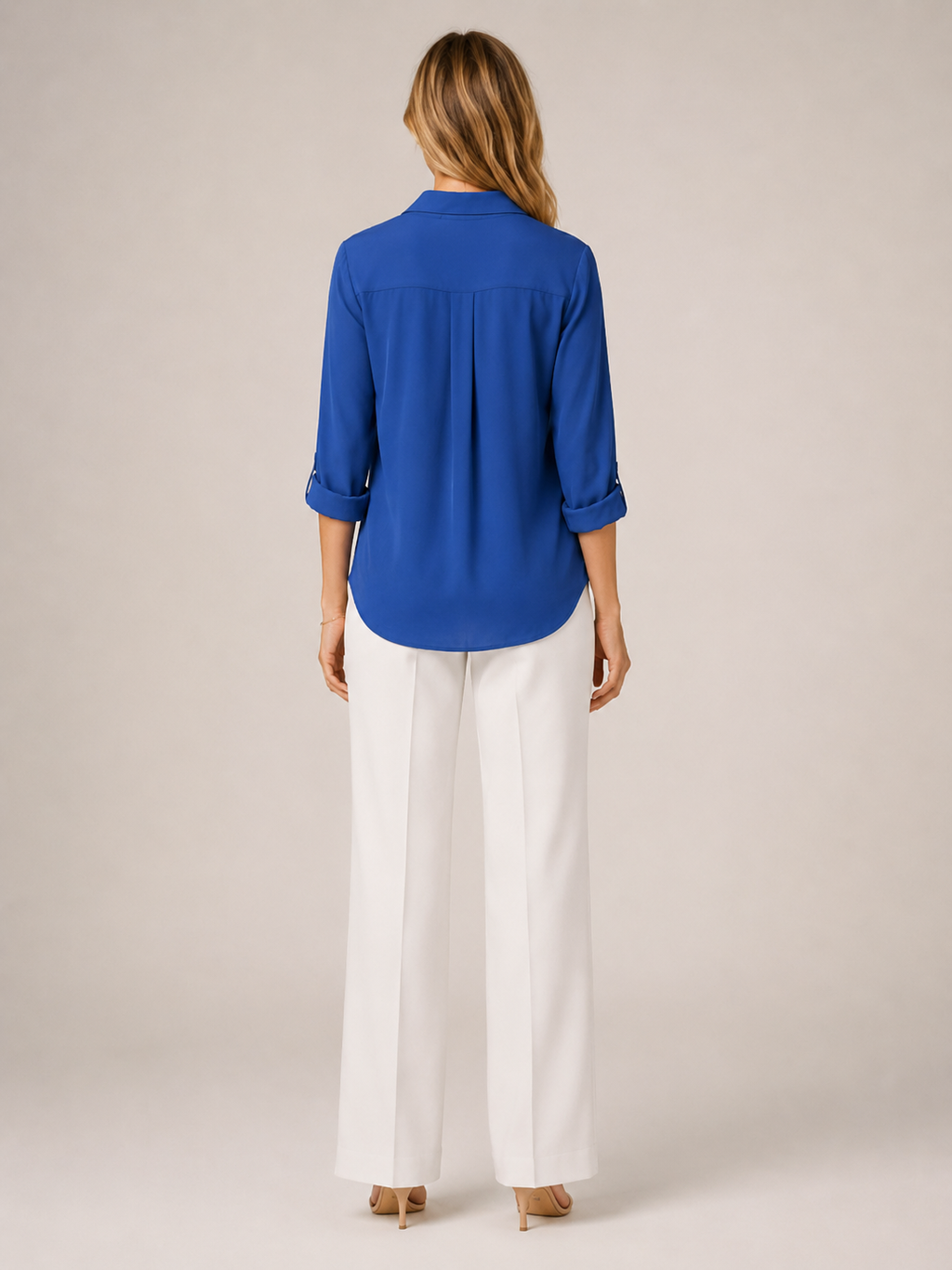 Natasja - Blouse met V-hals en Lange Mouwen