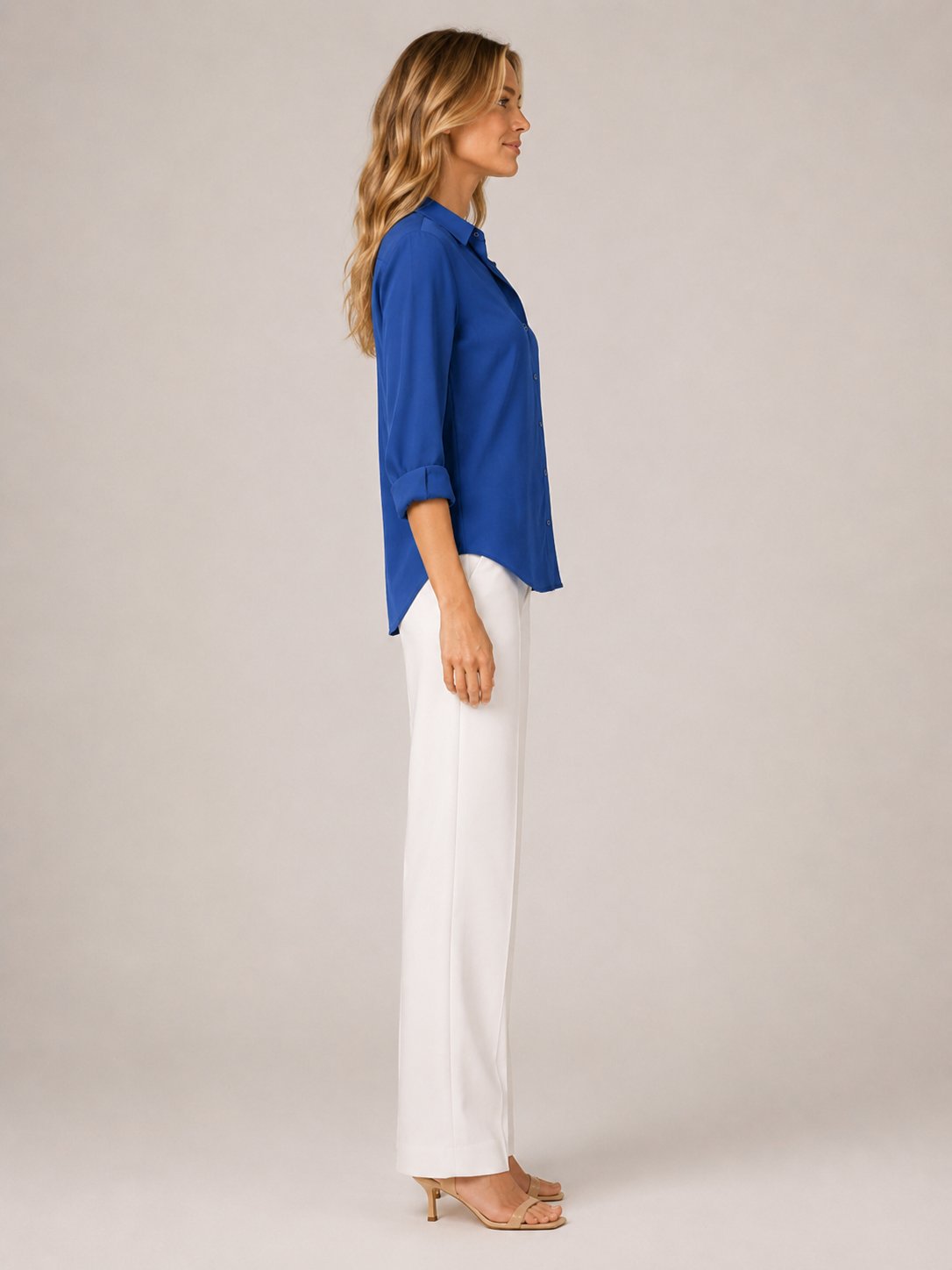 Natasja - Blouse met V-hals en Lange Mouwen