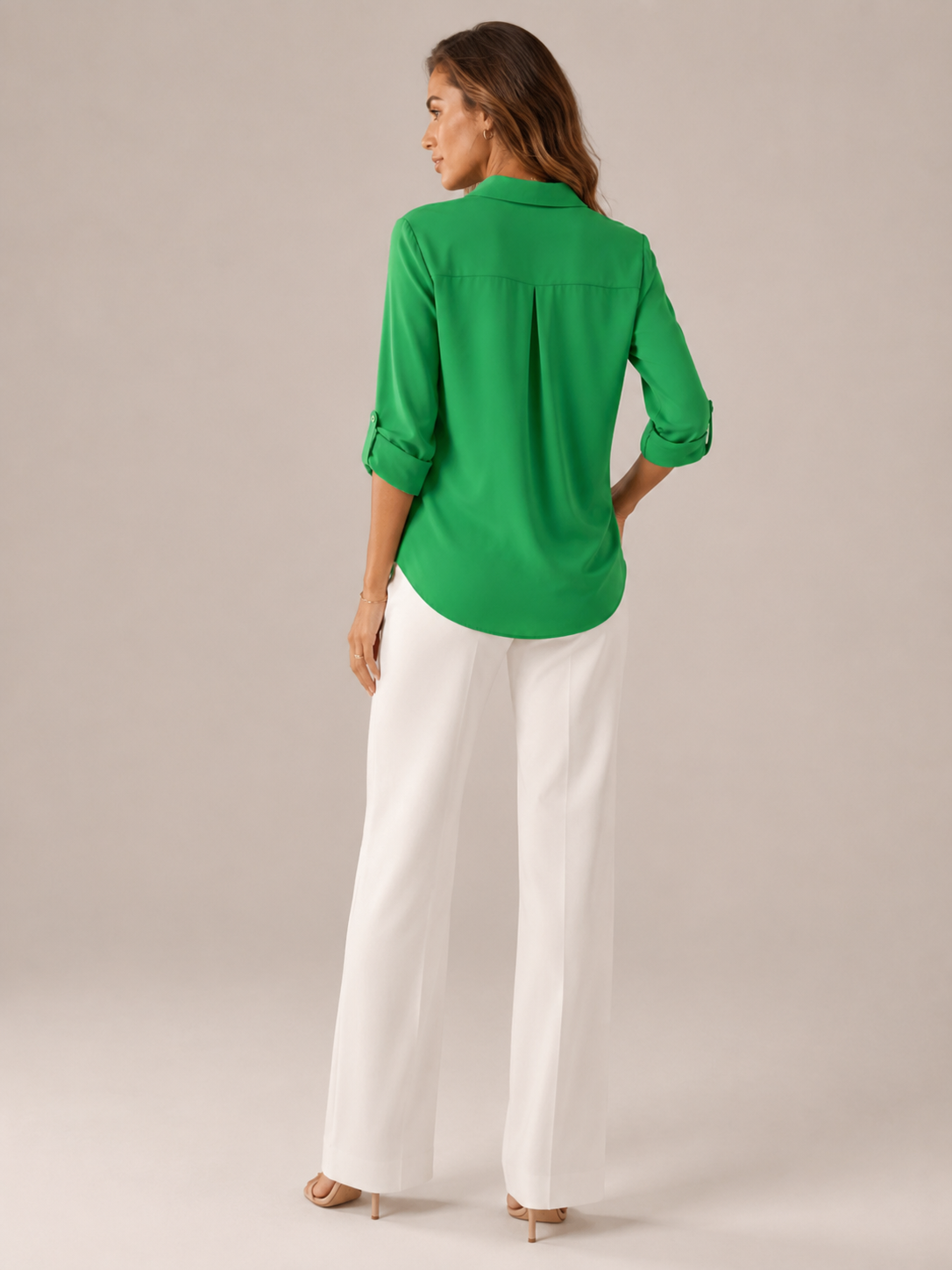 Natasja - Blouse met V-hals en Lange Mouwen