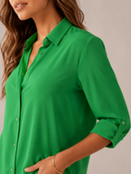 Natasja - Blouse met V-hals en Lange Mouwen