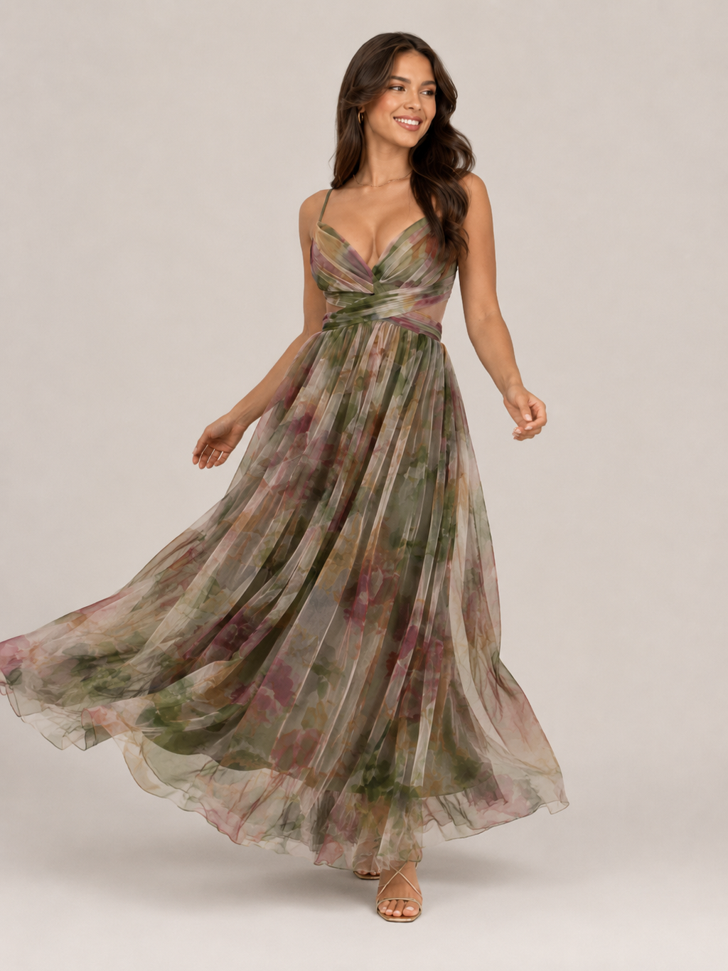 Nele - Maxi-jurk met Bloemenprint en Verstelbare Rugsluiting