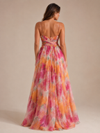 Nele - Maxi-jurk met Bloemenprint en Verstelbare Rugsluiting